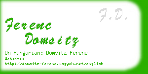 ferenc domsitz business card